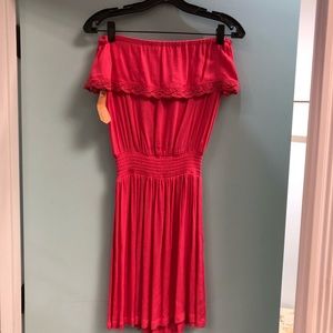 Green Dragon Pink Sleeveless Ruffle Dress